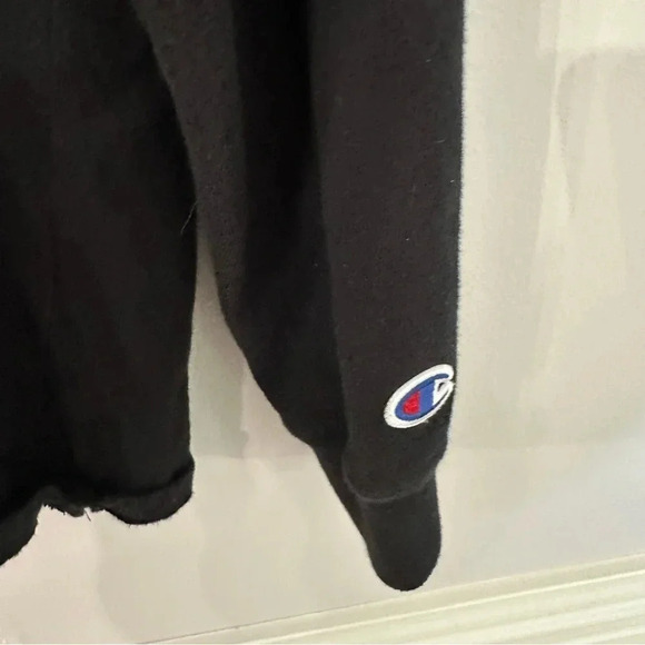 Champion Middleweight T-shirt Hoodie, Script Logo Long Sleeve Black Size XL GUC - Picture 5 of 12